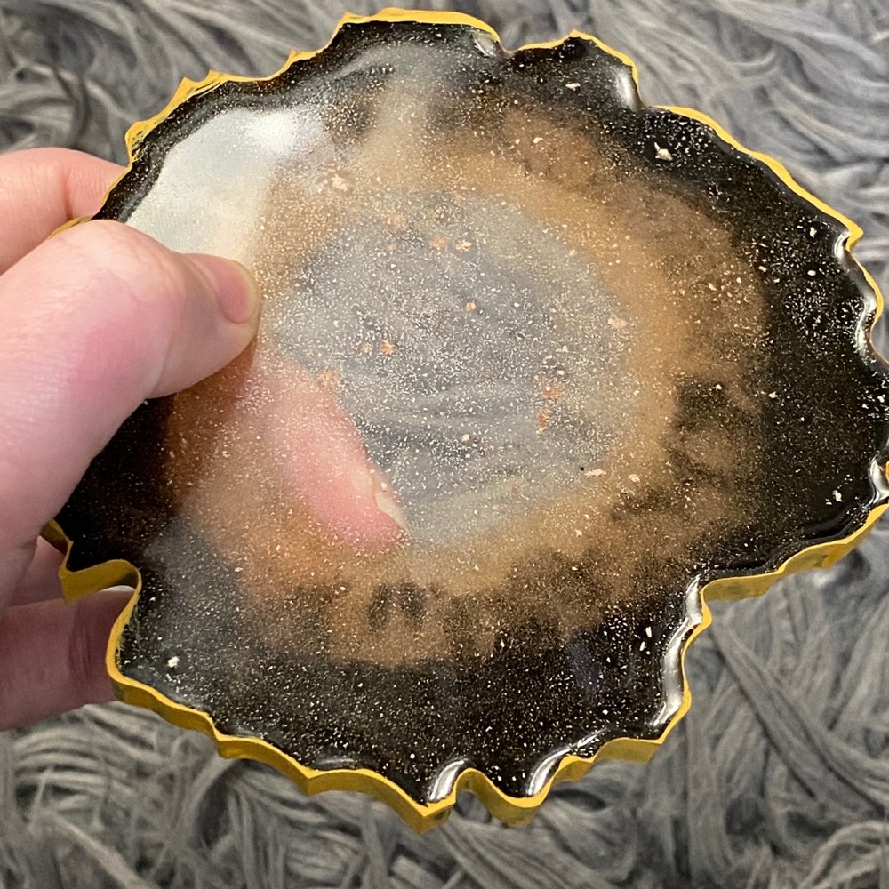 Galaxy geode coaster
